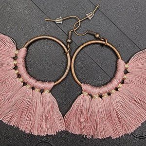 Trendy Bohemian Long Tassel Hanging Earrings